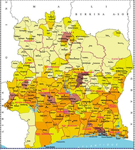 LA CARTE DE LA DENSITE DES  POPULATIONS